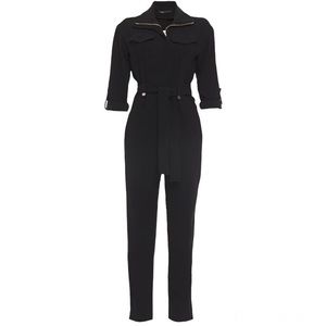 NWT Maje Papritea belted long sleeve crepe jumpsuit